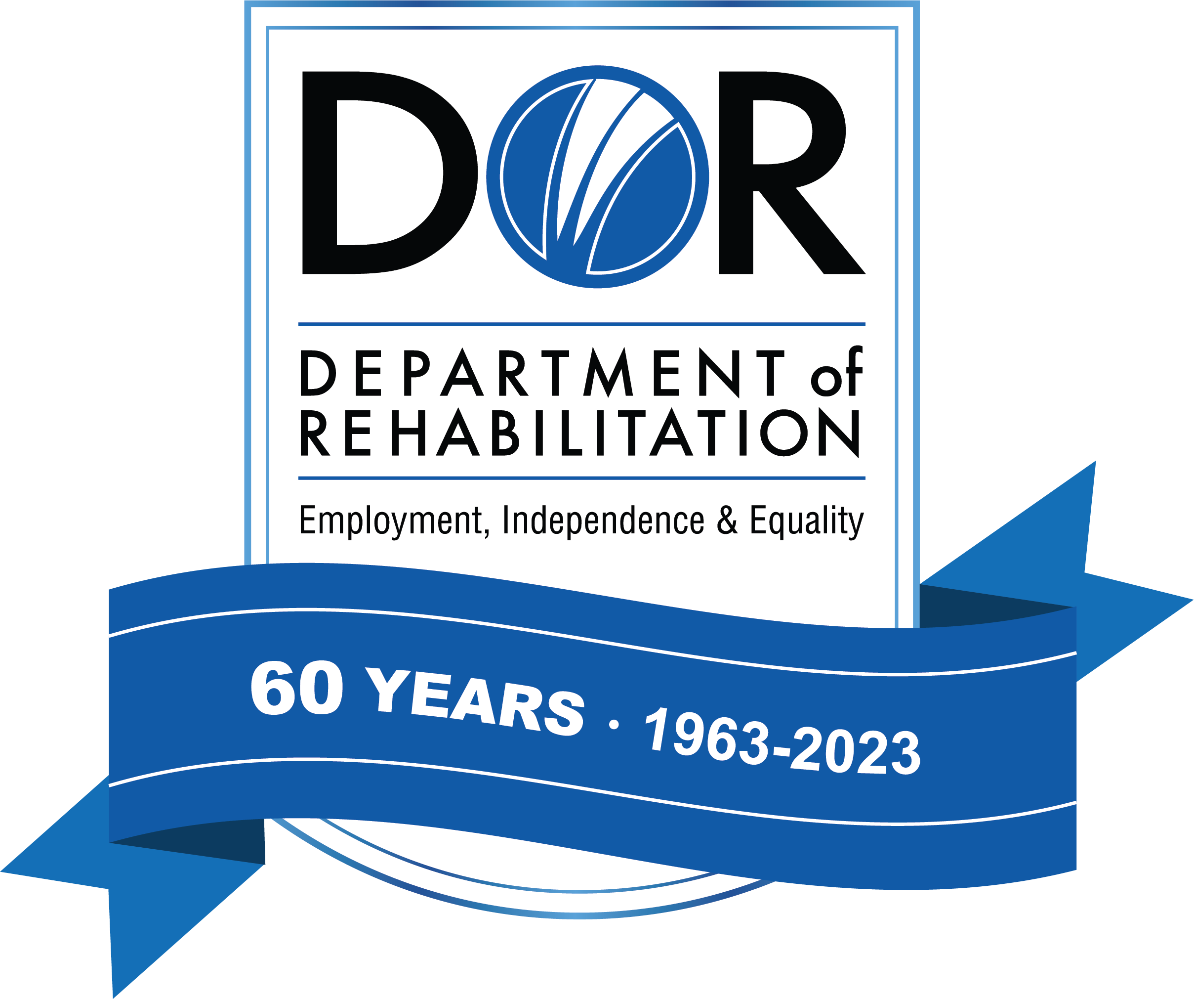 DOR shield logo with 60th Anniversary banner